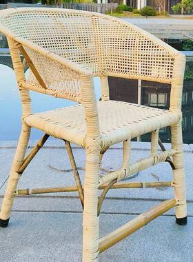 天然藤单15159靠背椅人椅子椅老式老人椅办公椅电脑圈椅家用休闲