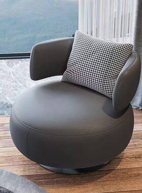 小户型客沙厅创意懒人发室椅旋转简约轻XYN奢卧单人沙可发网红休