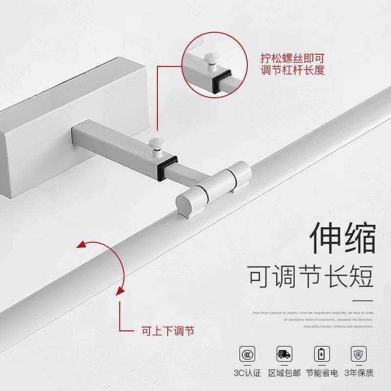 镜前灯ed卫生光间灯浴室l柜免打孔壁补灯BMI化妆灯长条灯梳妆台镜