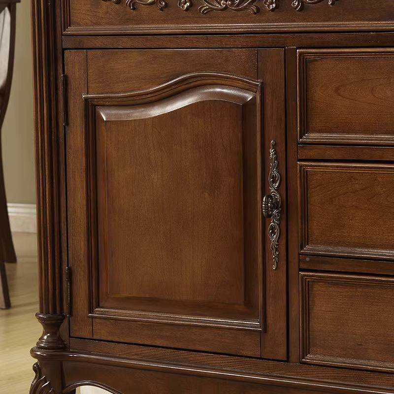 欧式全实木餐边柜美式餐厅茶水柜靠家用墙碟柜客厅碗储柜TKP物收