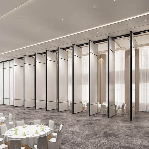 现代屏商用店HY001移隔墙宴酒会厅饭店包厢活动隔断折叠动推拉风