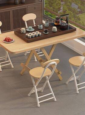 免桌安装折叠吃家用功饭桌户外多能便携摆摊桌75351简易型出租房