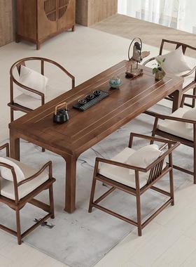 新中式茶公实木茶桌椅组合简泡约现代台茶几办室原81284木喝茶功