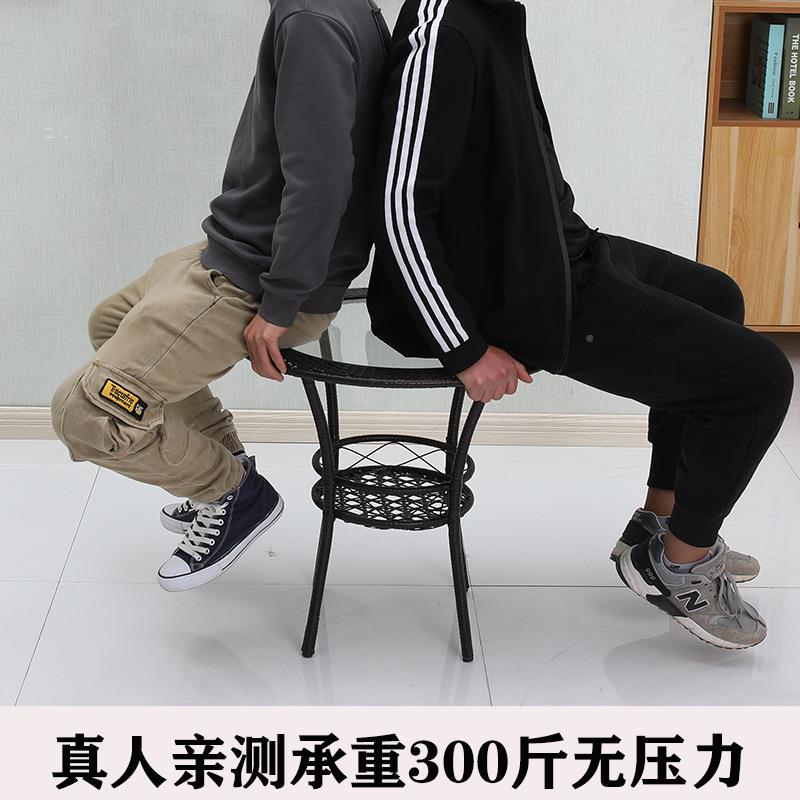 阳台小几客钢厅圆桌藤编储户物茶桌化玻璃休闲迷茶你小型LSY直发
