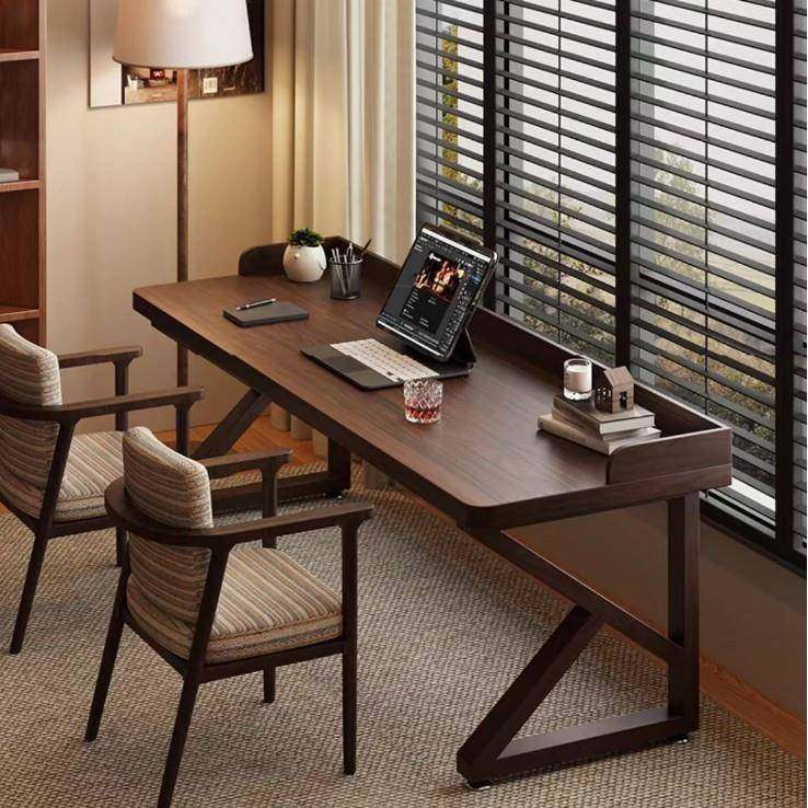 】全实双人书桌加挡【板台式电桌长木条脑桌子ywgc9877家用学习桌