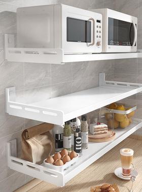 墙厨房置物架免打孔壁挂式调味料上用品大收全用白色多hfnusnd3家