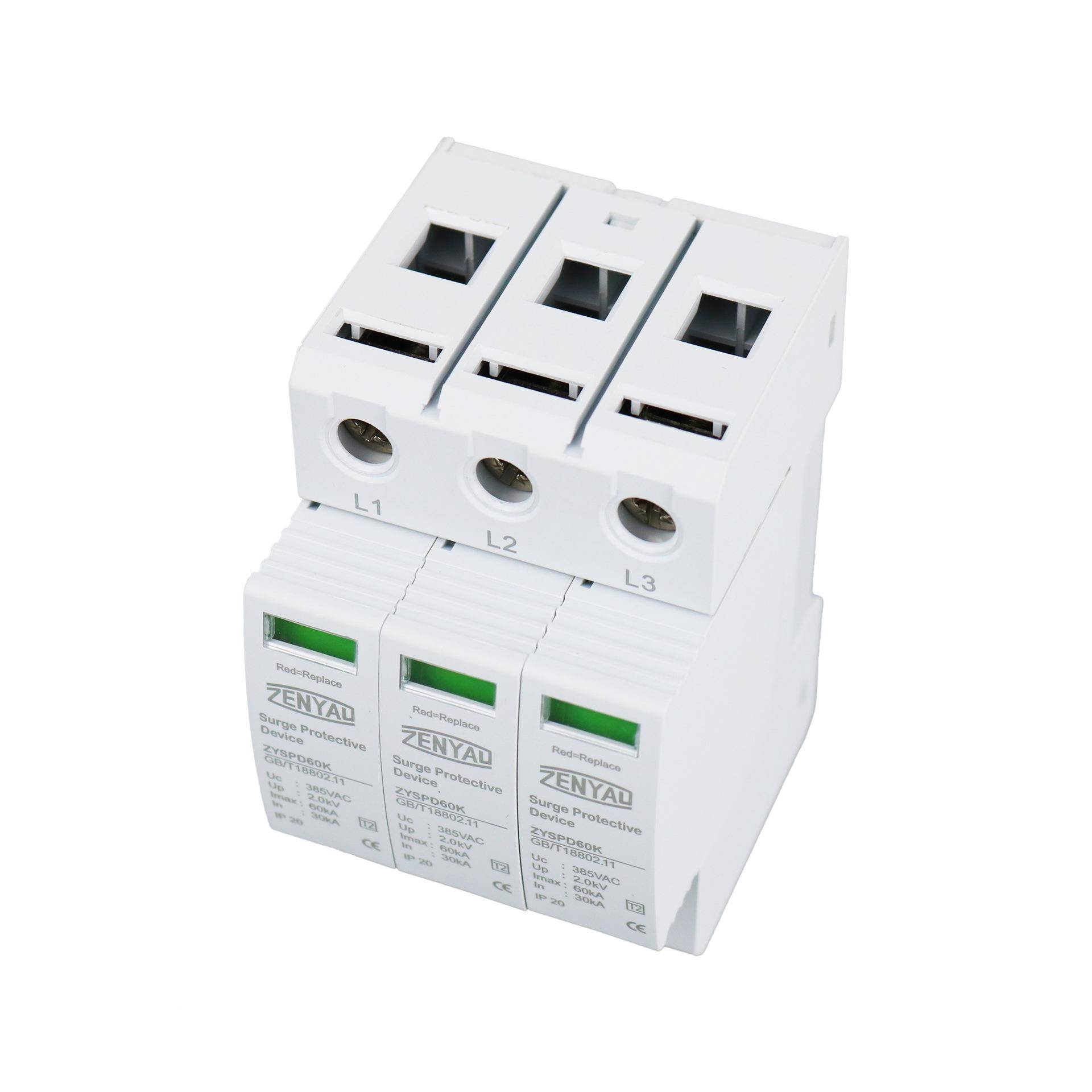 C认证3P浪涌保护器智能E无品牌/开电涌器防雷保护关汽车充电桩防