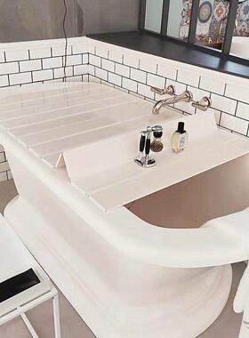 折叠式物浴盖板免打盖孔保温板防尘盖板浴室置物缸盖88565板泡澡