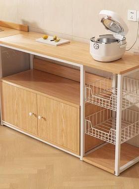 厨房置物架落地多层储物墙柜家用微靠橱柜67902多架功能碗柜波炉