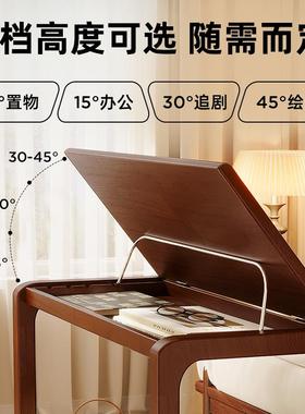 实木沙发边几移头H328动茶几客厅翻盖物床头桌子床可柜床储边桌小