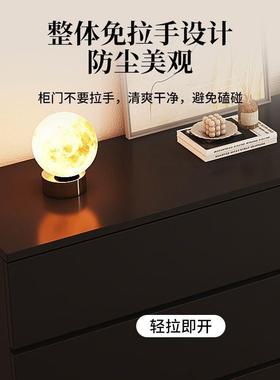 妆梳台现代简约卧室书桌斗一体黑色复古柜化风轻奢小户型93024意