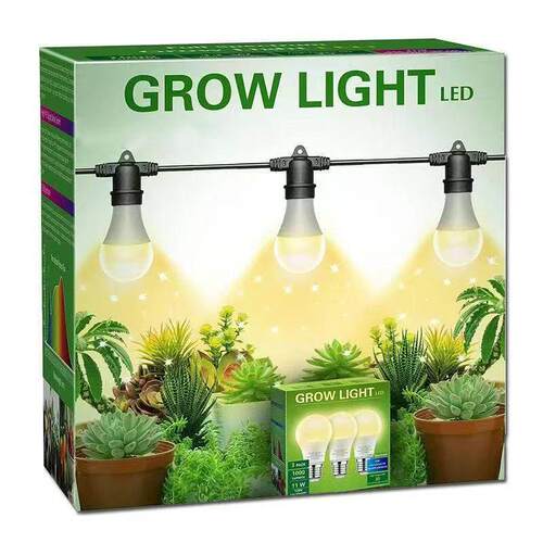 植物补光6头全E6/E27串1灯5瓦火龙2果补光灯A8OFY0灯泡光谱防水灯