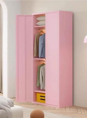 铁艺钢衣柜两柜门家制用卧室简约现代61438铁艺物储出租房用儿童