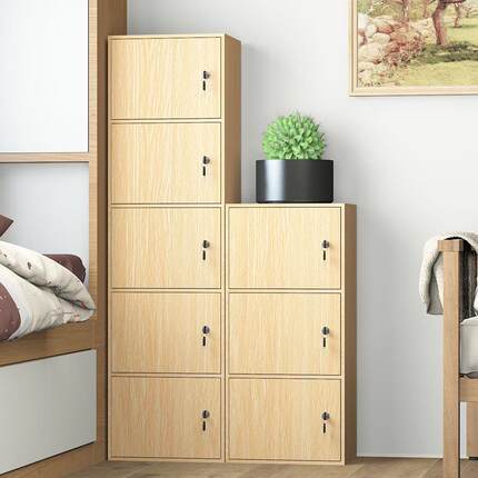 W6置加大带锁家柜F75TH5M7子储物柜带门用床头柜落地多功能木质能