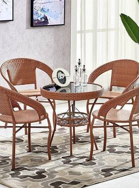 阳台桌椅藤19983椅三件套小桌子茶椅几户外休闲靠合背室外庭院组