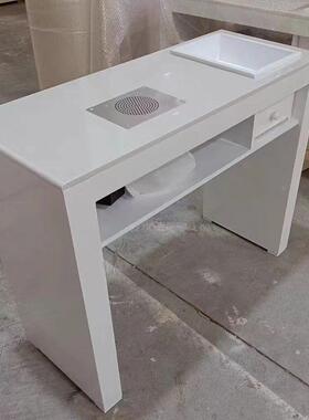 甲简约日式美桌子单人双人三PDD10000网人指甲桌甲台红白色烤漆美