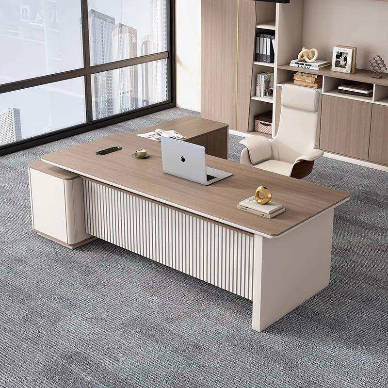 高级感轻奢办公老板桌简约现代董事长大班台总裁桌经理桌椅组合