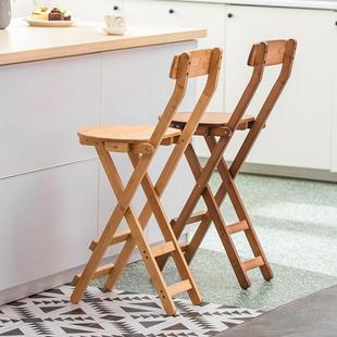 折叠凳实木折叠椅凳子家用餐凳厨房高脚凳可折叠椅子吧台椅吧台凳