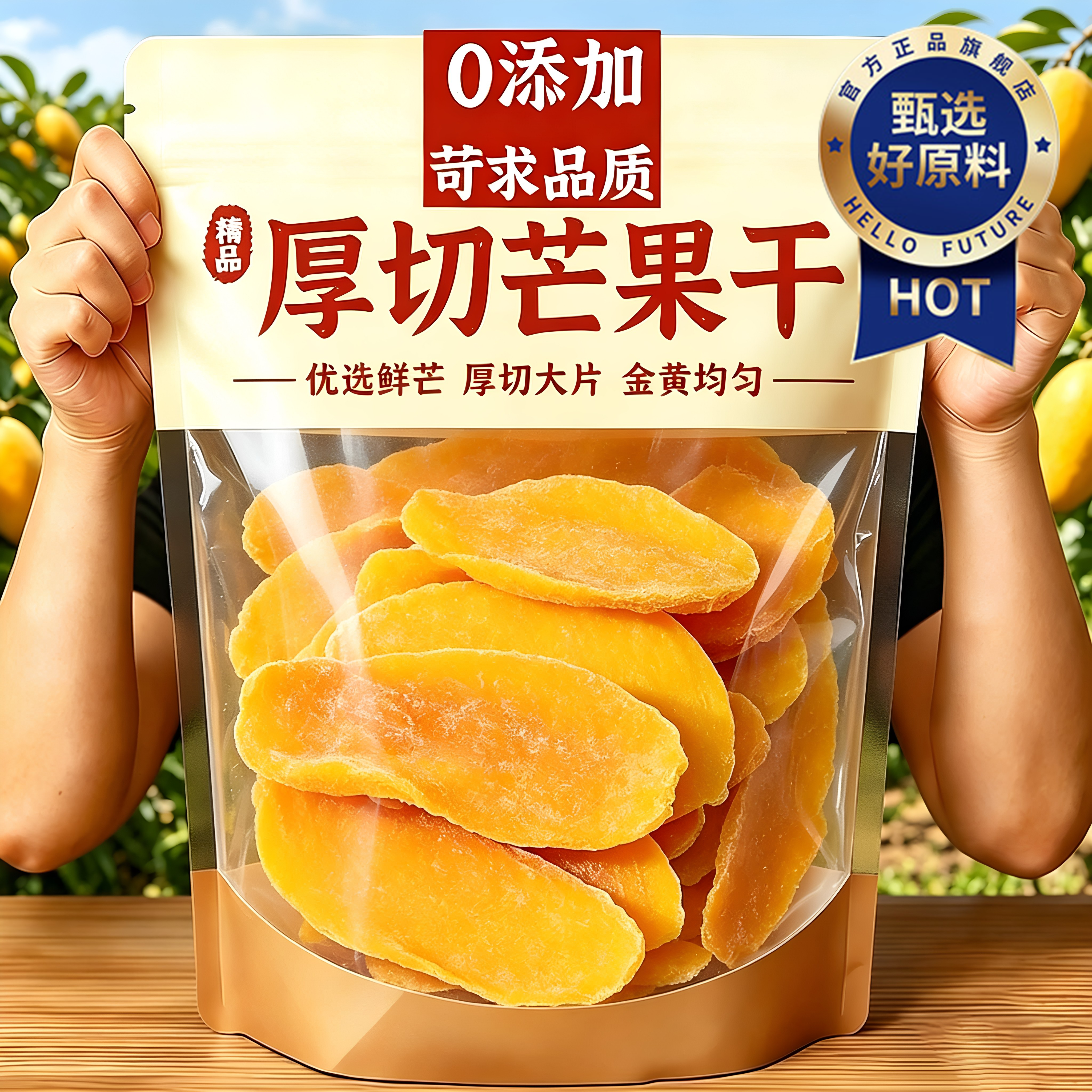 农科院厚切芒果干无糖无添加旗舰店独立小包装广西特产休闲零食