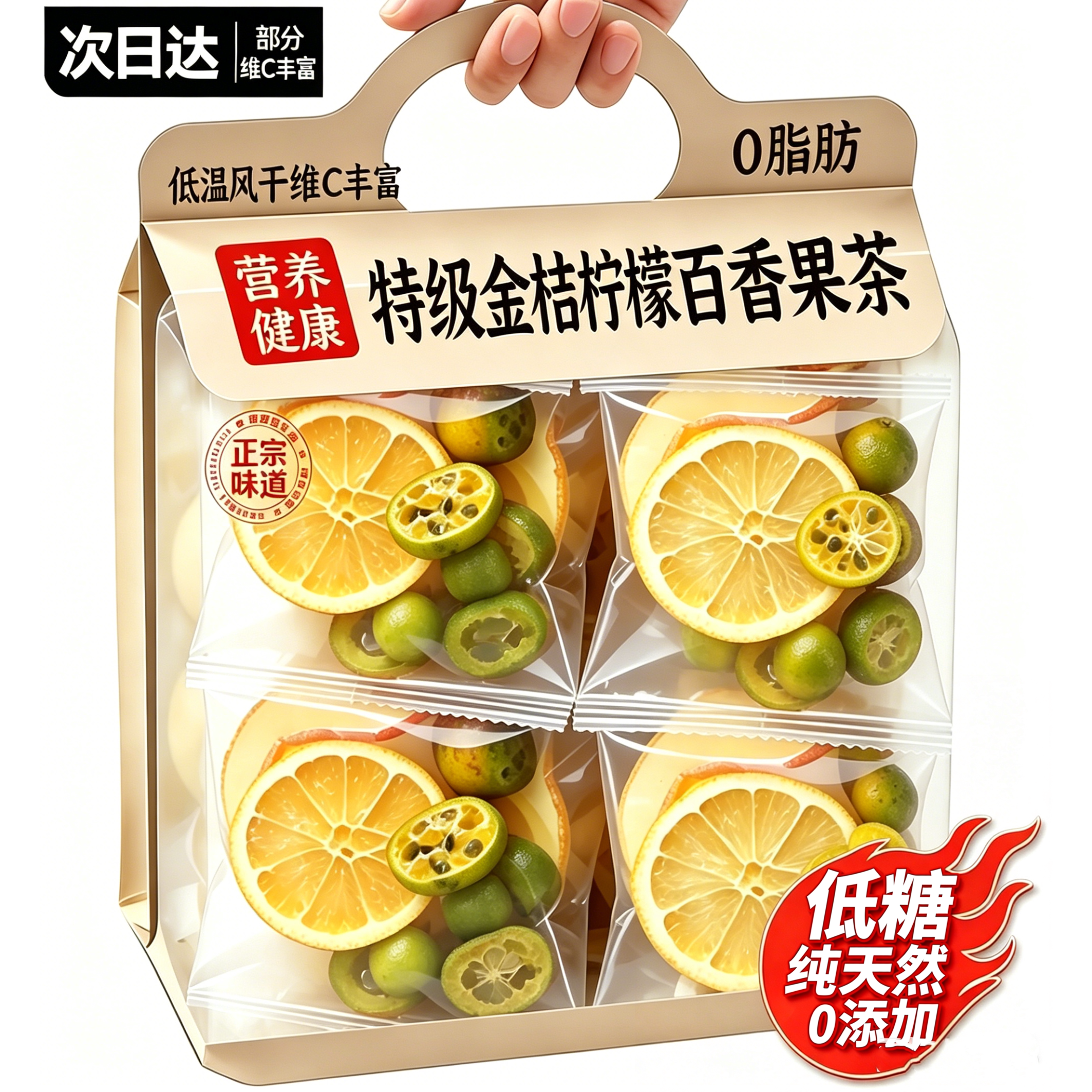 农科院金桔柠檬百香果茶独立包装泡水喝维c无糖夏季冷泡冲泡茶包图片