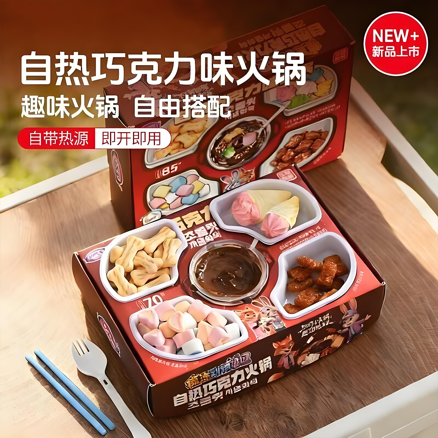 自热巧克力锅棉花糖自热火锅网红爆款手工DIY自嗨锅儿童休闲零食