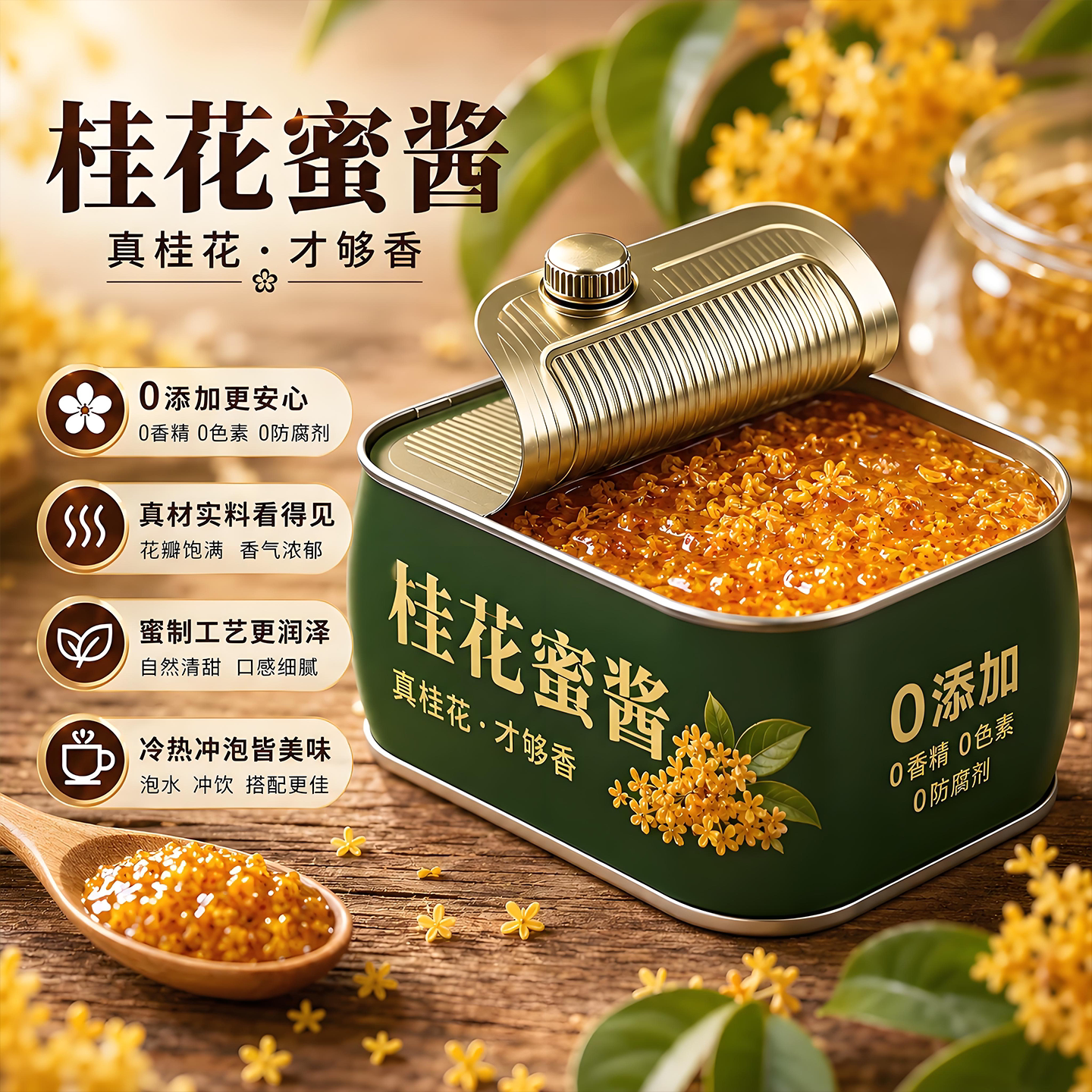 正宗桂花蜜酱0添加官方旗舰店商用咖啡专用冰粉蜂蜜0卡0糖老字号图片