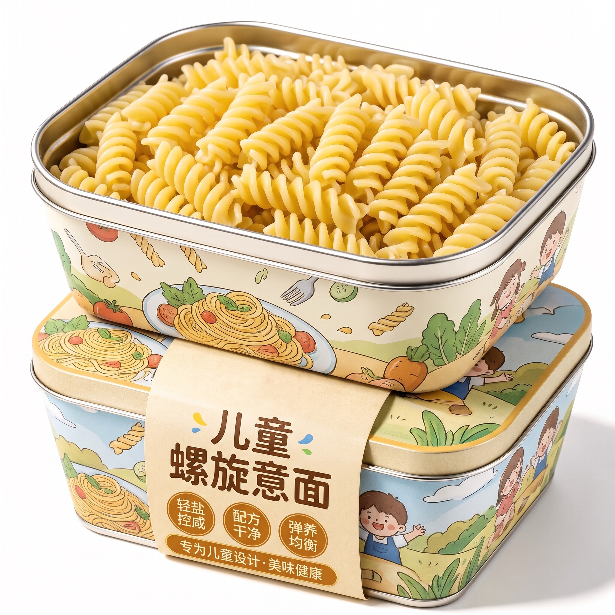 番茄肉酱螺旋意面儿童无添加官方旗舰店意大利面家用低脂婴儿面条