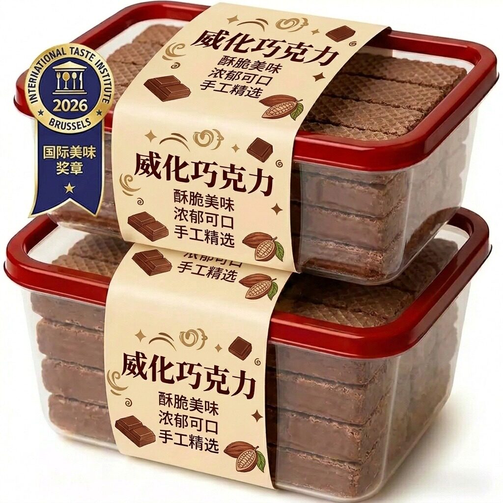 央妈推荐！威化巧克力饼干牛奶老式纯可可脂坚果夹心俄罗斯进口