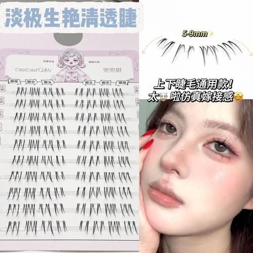 兜兜甜淡极生艳清透下睫毛浓密毛流感上镜化妆师同款上下通用睫毛