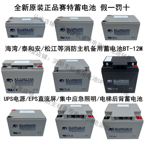 赛特蓄电池BT-12M24AT海湾消防主机12V24AH17AH12AH7AH38AH5AH55A