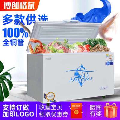 卧式冰柜 大容量冷藏冷冻铜管单双温雪糕肉食卧式速冻柜商用冰柜
