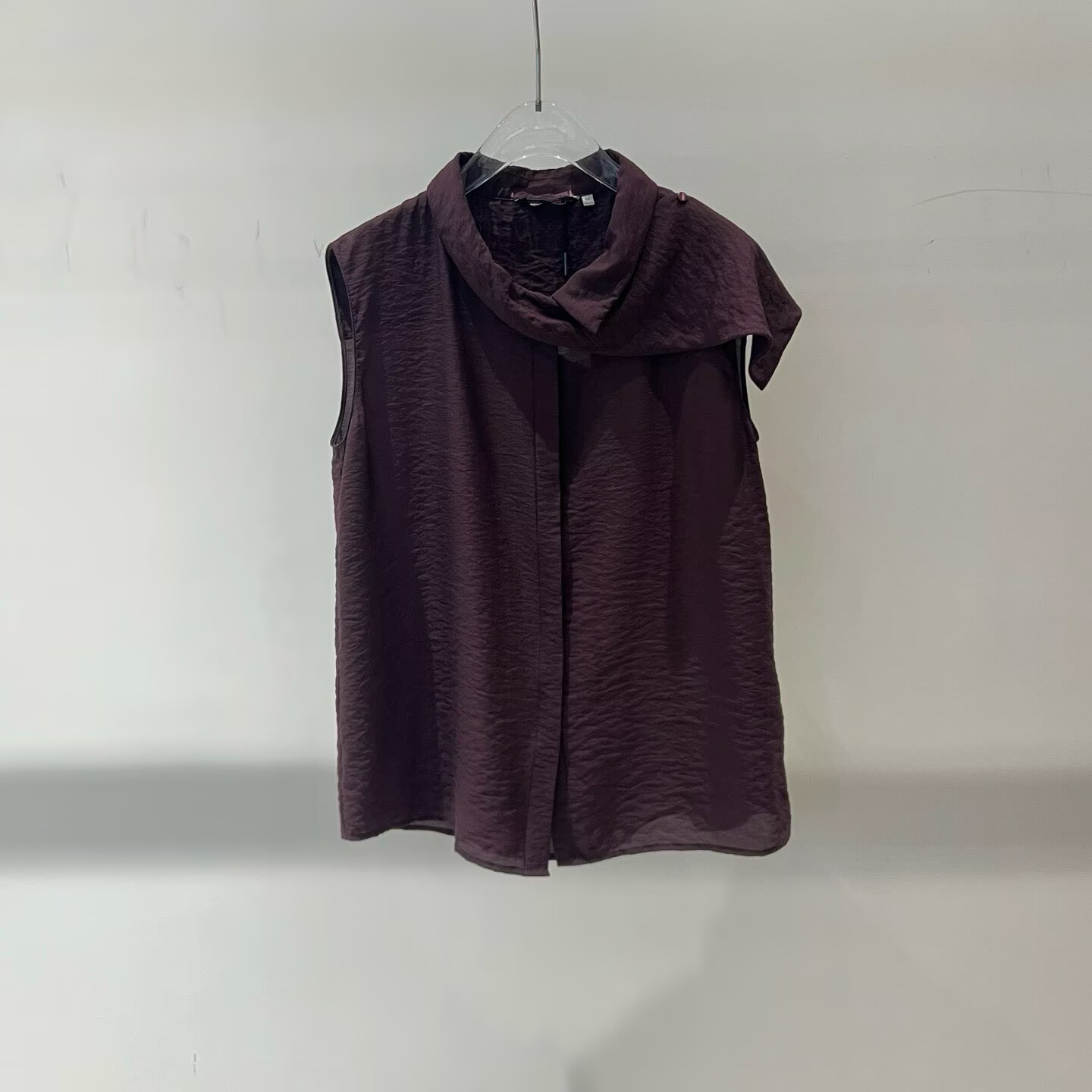 百搭无袖飘带领衬衫女上衣