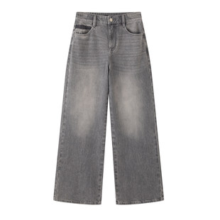 arioseo品艾诺丝2026春款官方旗舰店深灰高腰牛仔裤长裤BR321153