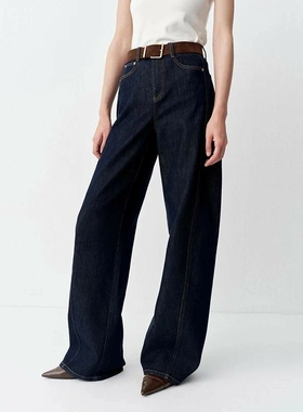 arioseo品艾诺丝官方旗舰店2025冬高腰显瘦直筒裤牛仔裤AR324121