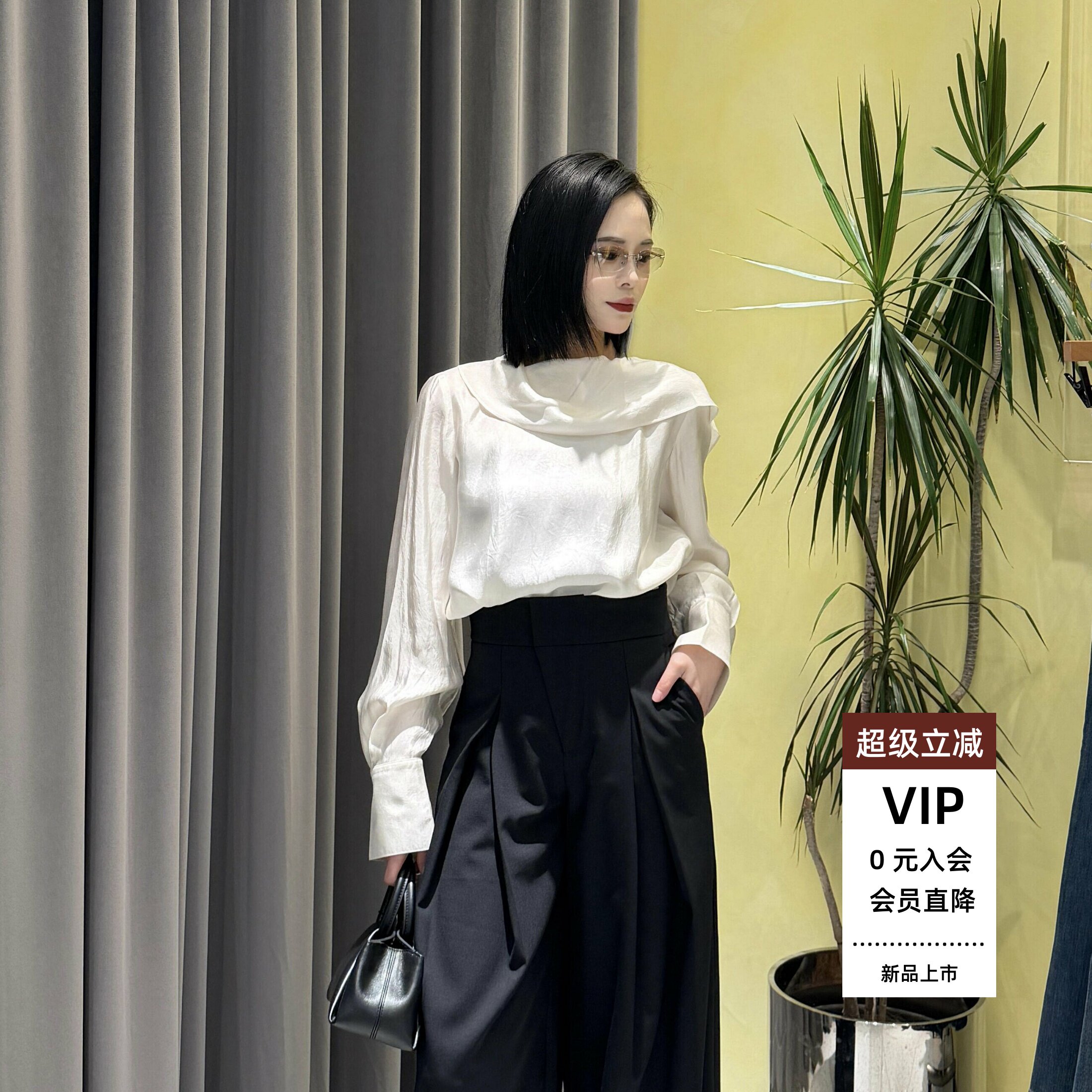 2026秋季新款飘带衬衫女