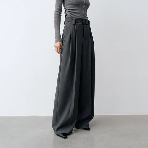 春款高腰直筒休闲裤阔腿裤