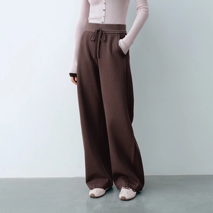 arioseo品艾诺丝官方旗舰店正品2026春季阔腿直筒弯刀裤BR311119