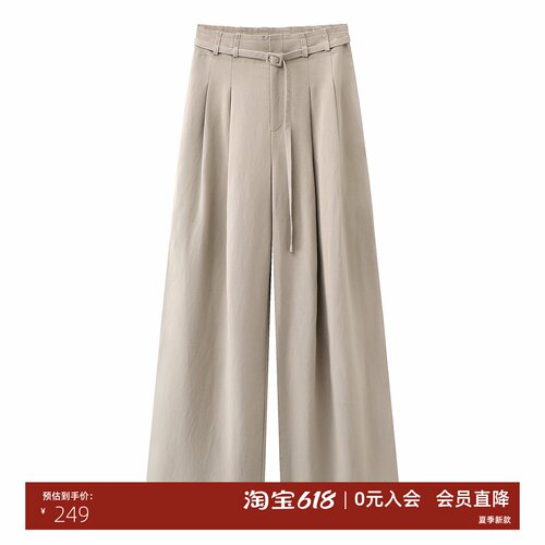 高腰阔腿裤女春季显瘦通勤直筒