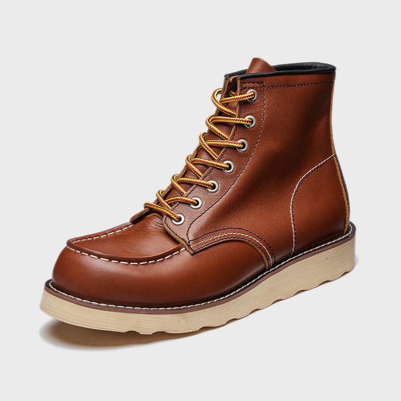 阿美咔叽875工装靴男士牛皮厚底美式复古机车靴高帮潮流马丁靴子