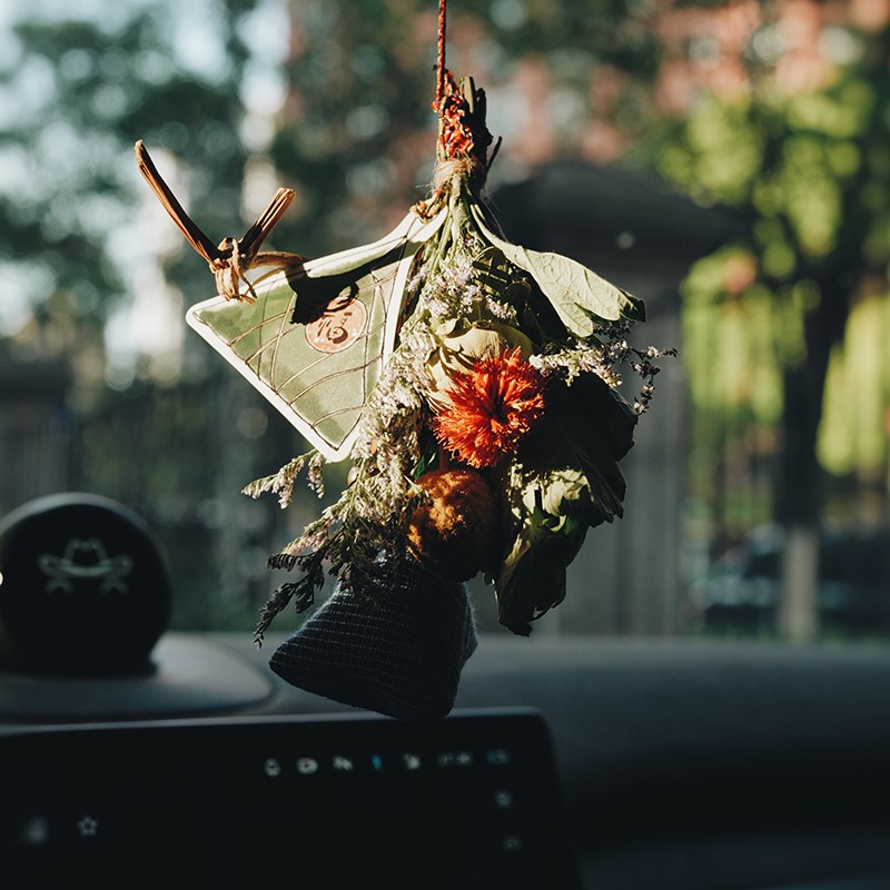 端午节手工车载艾草 花环挂件主题装饰用品花束香囊 门挂铃铛挂饰