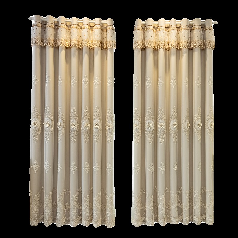 粉色欧式客厅窗帘双层带纱定制定做女生卧室高级感遮光2024新款