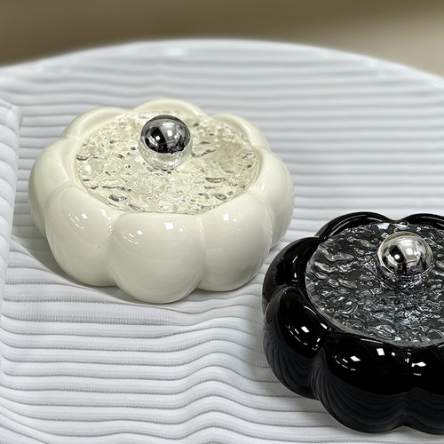 陶瓷烟灰缸带盖子防飞灰家用客厅办公室烟缸创意高端大气上档次