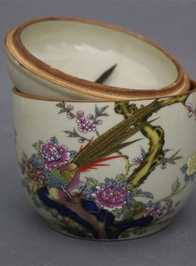 景德镇仿古陶瓷器雍正粉彩富贵锦鸡图茶叶罐家居客厅摆件仿古收藏