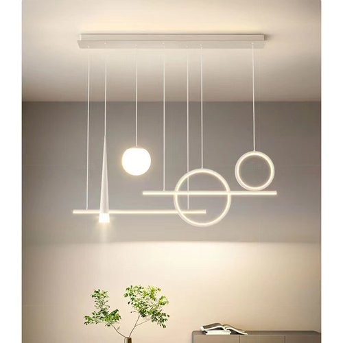 饭厅吊灯简约北欧餐桌灯创意长条吧台网红款灯极简饭厅灯