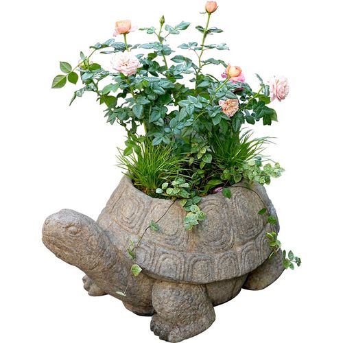 中式花园仿石乌龟花盆户外庭院动物盆景装饰别墅阳台布置造景摆件