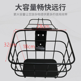 F0车筐菜篮子大容量车篮加粗带盖储物车篓 小牛电动车F100