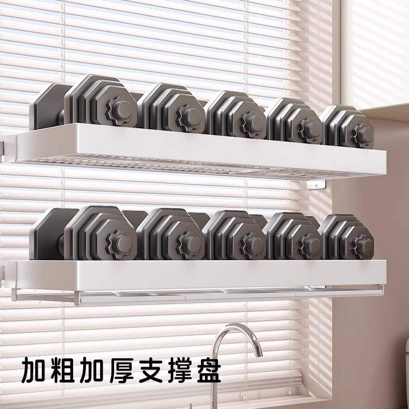 厨房窗台置物架碗架沥水架免打孔壁挂式锅架放碗盘筷不锈钢收纳架