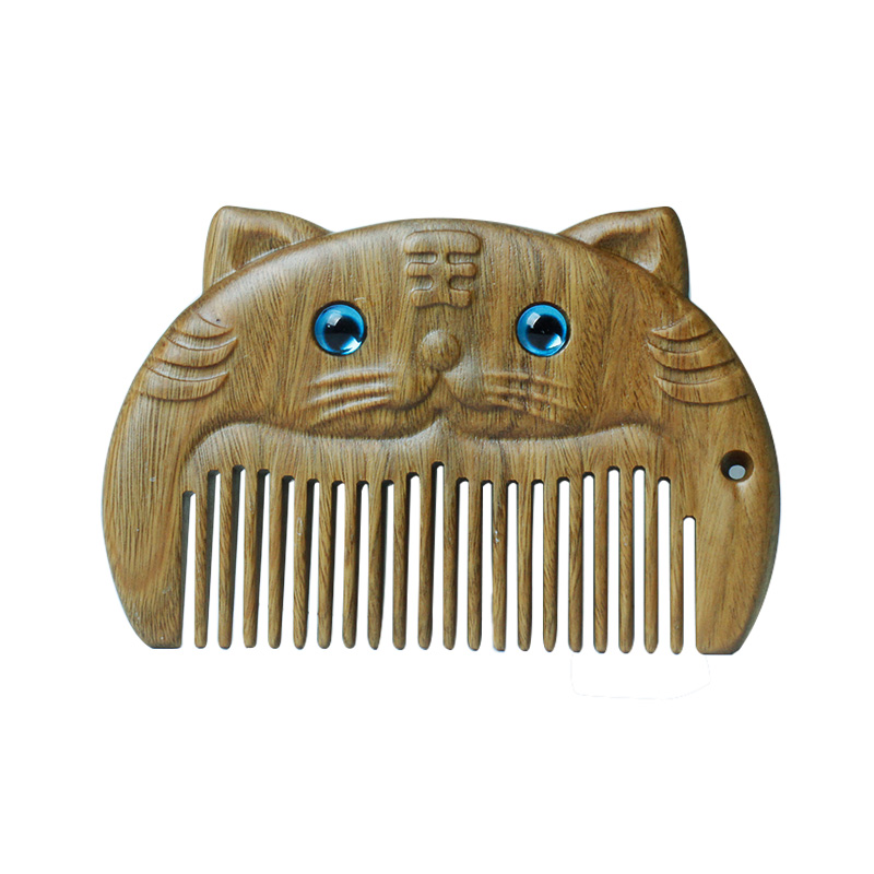 谭木梳子匠人绿檀木防脱发小梳子随身便携迷你梳古风流苏宝宝周岁