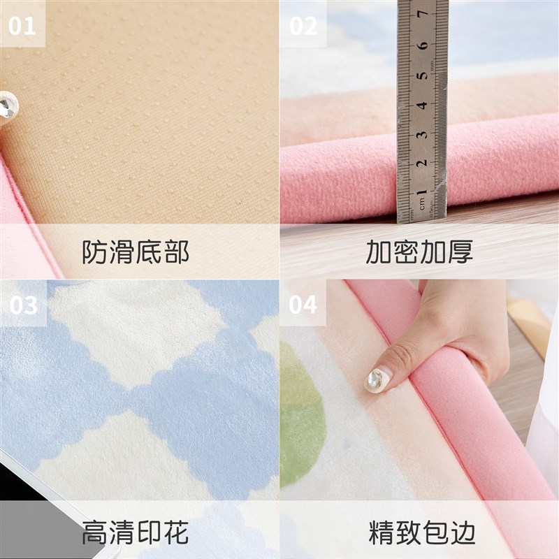 婴儿防摔垫床边软垫儿童地垫加厚海绵地毯卧室宝宝床前防掉床垫子