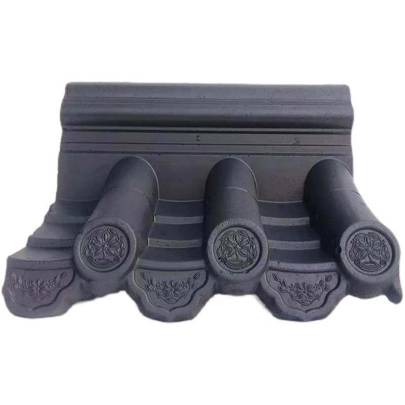 仿古砖雕一体瓦双面围墙瓦中式庭院装饰影壁墙照壁墙冷陶青砖青瓦